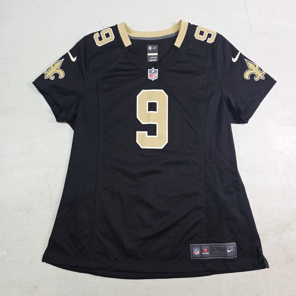 Nike On Field Drew Brees #9 New Orleans Saints Women's Football Jersey Sz L EUC‎